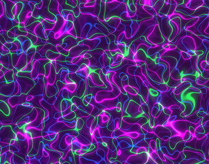 Liquid Neon Line Abstract Background Illustration, In Colors Of  Blue, Purple, Green And Pink