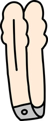 Kitchen tongs hand draw