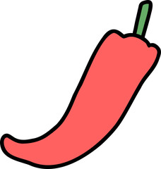 red hot chili pepper hand draw