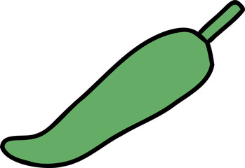 green chili pepper hand draw