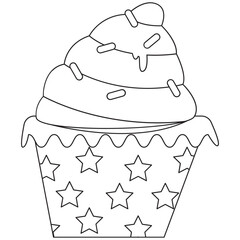 Cake Memorial Day Outline 2D Illustrations