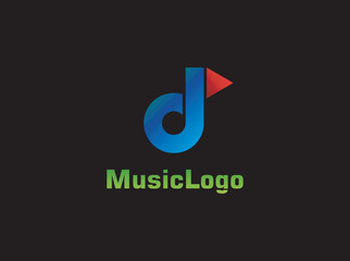 musical note logo design inspiration . music icon design template . musical notes icon . modern music logo 
