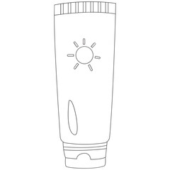 Sunscreen 1 Beach Days Outline 2D Illustrations