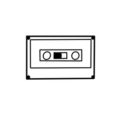 tape cassette retro hand drawn doodle 