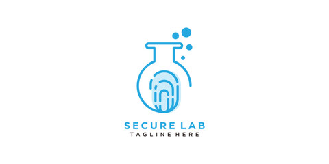 Lab logo with fingerprint concept and fresh creative idea design vector