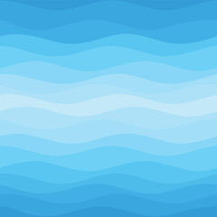 Seamless sea waves pattern. Water wave abstract design. Blue ocean wave layer