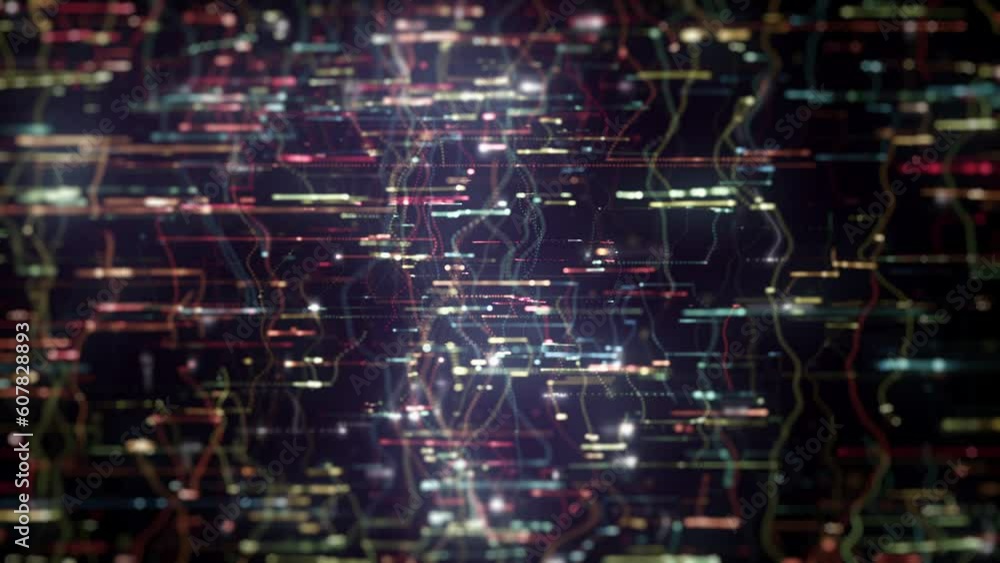 Poster abstract digital data technology background/ 4k animation of an abstract high technology wallpaper b