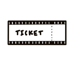 ticket cinema hand drawn doodle 