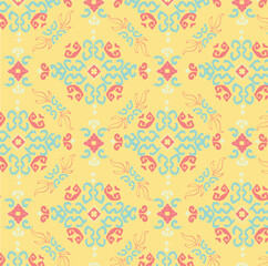 batik floral pattern background vector