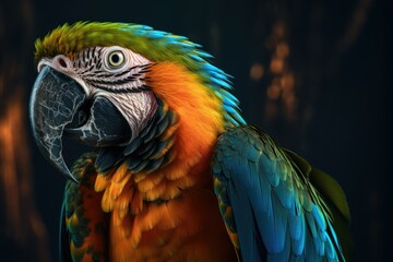 Obraz premium Macaw Parrot with Unique Facial Features