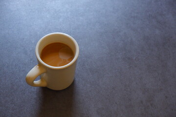 朝に美味しいミルク入りのコーヒー