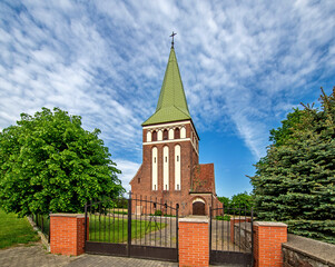 General view and close-up of architectural details of the St. Anthony of Padua Catholic Church...