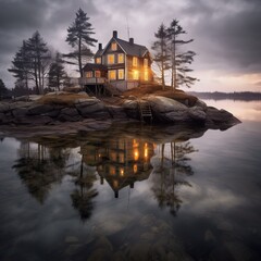 Obraz premium house on the lake