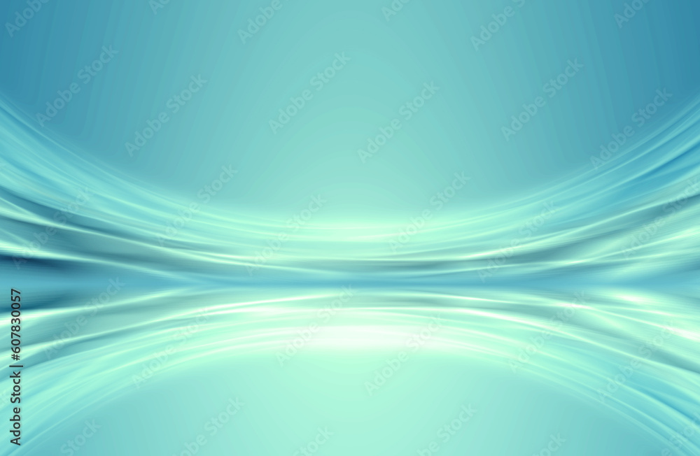 Sticker turquoise curved lines abstract future texture background