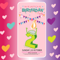 2nd birthday invitation Card 