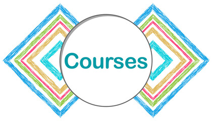 Courses Colorful Squares Borders Left Right Circle Text
