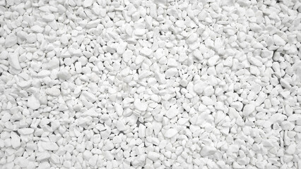 Many of little decorative white stones in the garden.