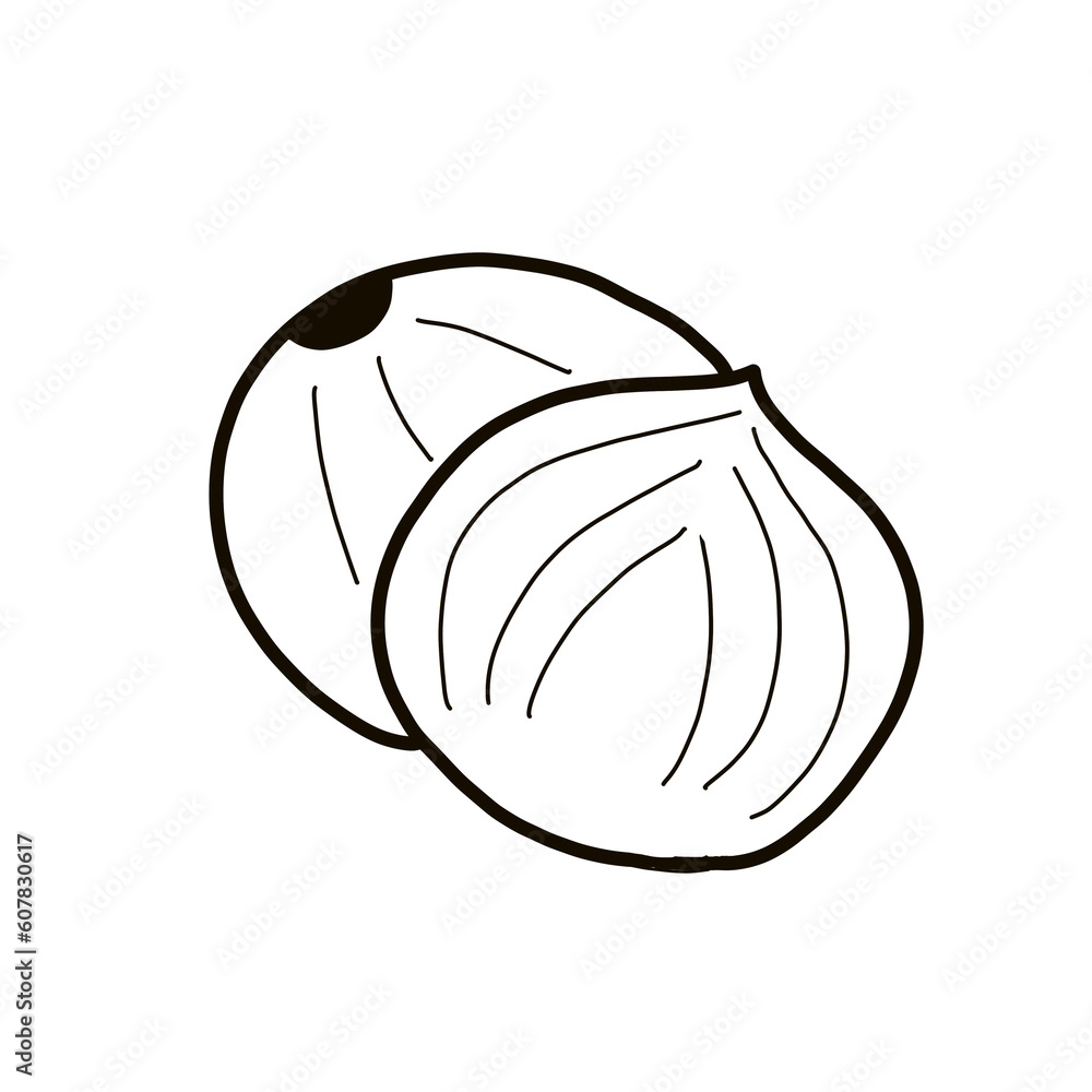 Sticker onion vegetable health hand drawn doodle