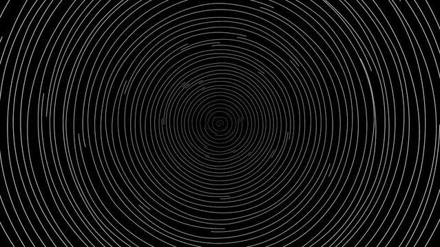 spiral cyclic animation plate white stripes. 2d loop motion