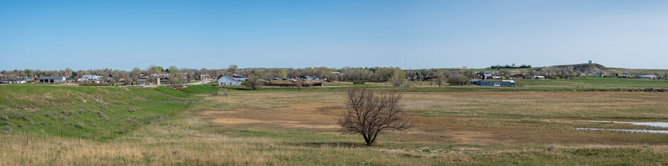 Panorama of the town of Buffalo, county seat of Harding County, South Dakota