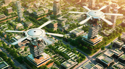 Aerial View of a Smart City
