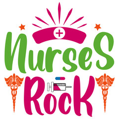 Retro Nurse T-shirt Design, Vector