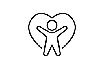 Wellness icon. People in heart. icon related to healthy living. Line icon style design. Simple vector design editable. EPS 10 and SVG files