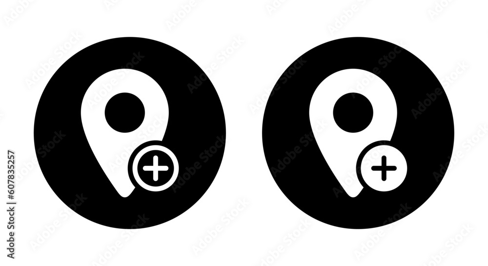 Poster add location icon vector. map pin symbol