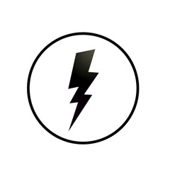 Lightning black symbol with circle