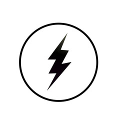 Lightning black symbol with circle