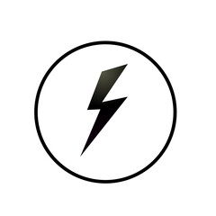 Lightning black symbol with circle