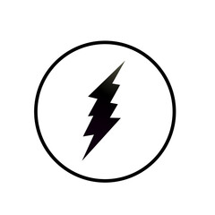 Lightning black symbol with circle