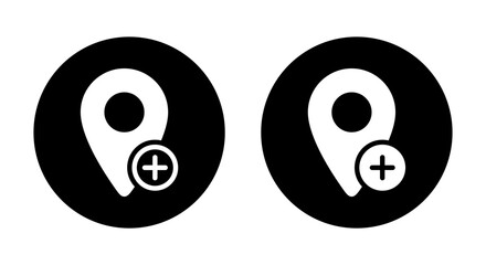 Add location icon vector. Map pin symbol