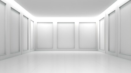 Fototapeta premium Weißer Heller Raum, Abstract, Galerie, Architektur,