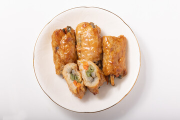 野菜の鶏つくね巻き
