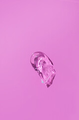 Beauty cosmetics haircare skincare minimalist close up colorful swatch on pink copy space