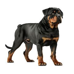 Rottweiler standing isolated on white