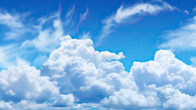 Blue sky cloud background. Generative AI