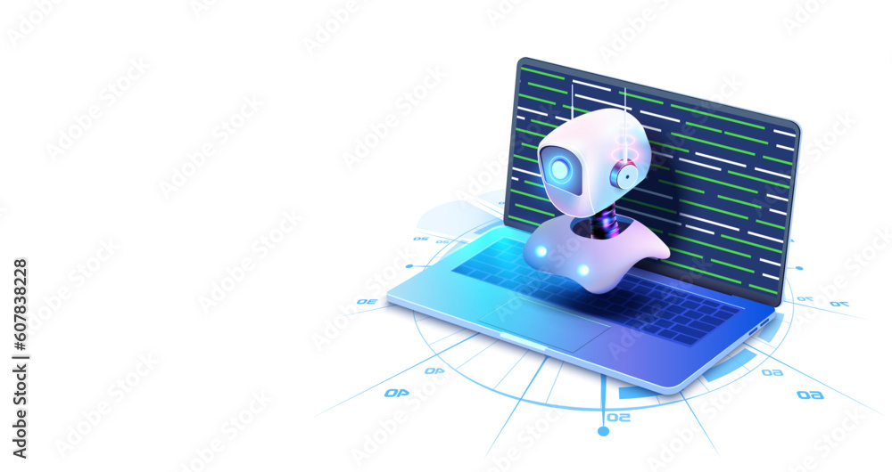Leinwandbilder digital brain neural network, ai servers and robots technology, artificial bot mind. ai content gene