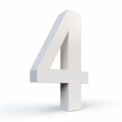 number 4 minimalistic style, isolated Generative AI