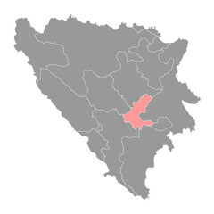 Sarajevo canton map, administrative district of Federation of Bosnia and Herzegovina. Vector illustration.