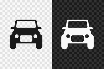 Off road vehicle silhouette icon, high quality vector glyph sign. Automobile, car symbol isolated on dark and light transparent backgrounds.