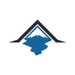 Mountain Logo Design Template For Outdoor Company stock illustration
