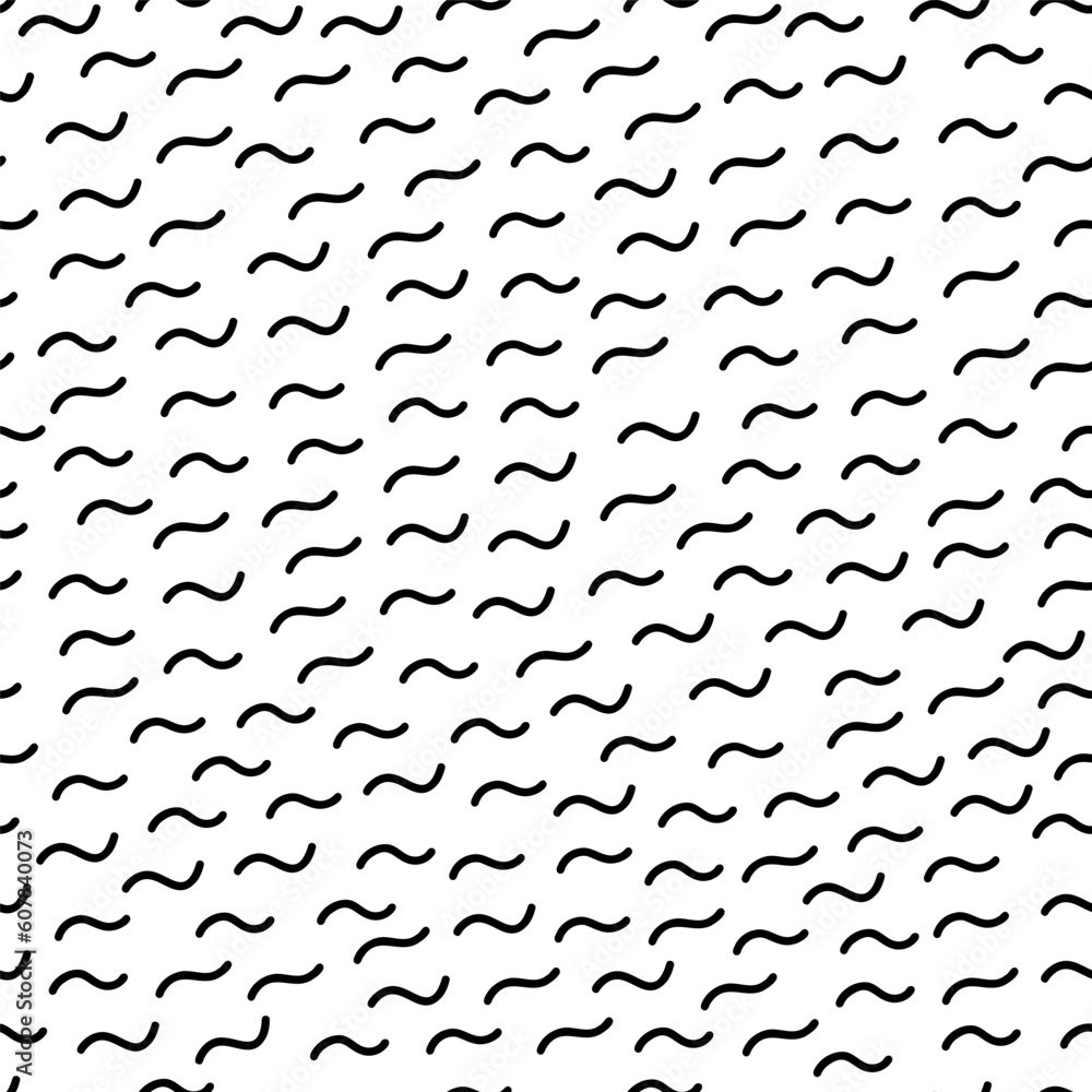 Poster memphis style pattern vector with small wavy dashes. simple geometric seamless background. two color