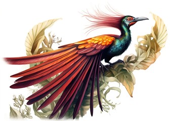 Obraz premium bird of paradise isolated on white background. Generated by AI