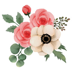 Flower pink rose, floral bouquet Clip art Element Transparent Background