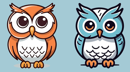 Cute owl combination vector footage