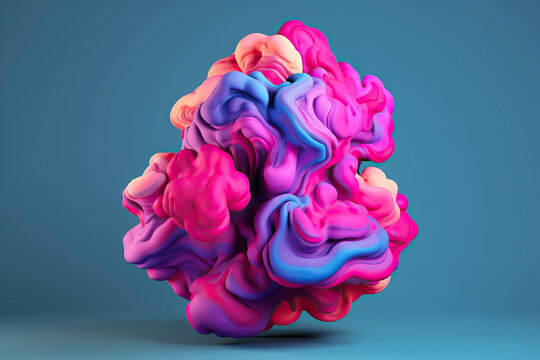 Generative AI illustration of abstract futuristic dense multicolored blobs
