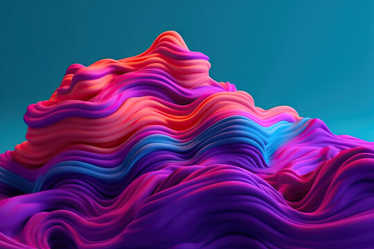 Generative AI illustration of abstract futuristic dense multicolored blobs
