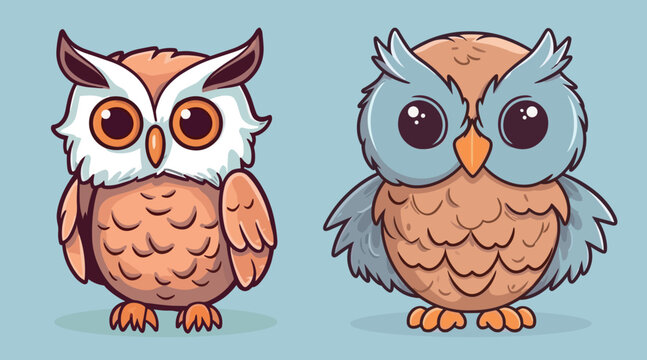 Cute owl combination vector footage